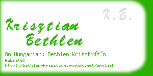 krisztian bethlen business card